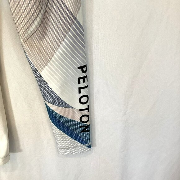 WITH Peloton Collab Leggings Quick Dry Sz Medium 7/8 Length in Gray Blue White - Picture 4 of 7